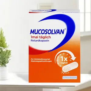 Mucosolvan 沐舒坦 75mg盐酸氨溴索止咳化痰胶囊50粒 12岁+ 治疗急慢性气管炎