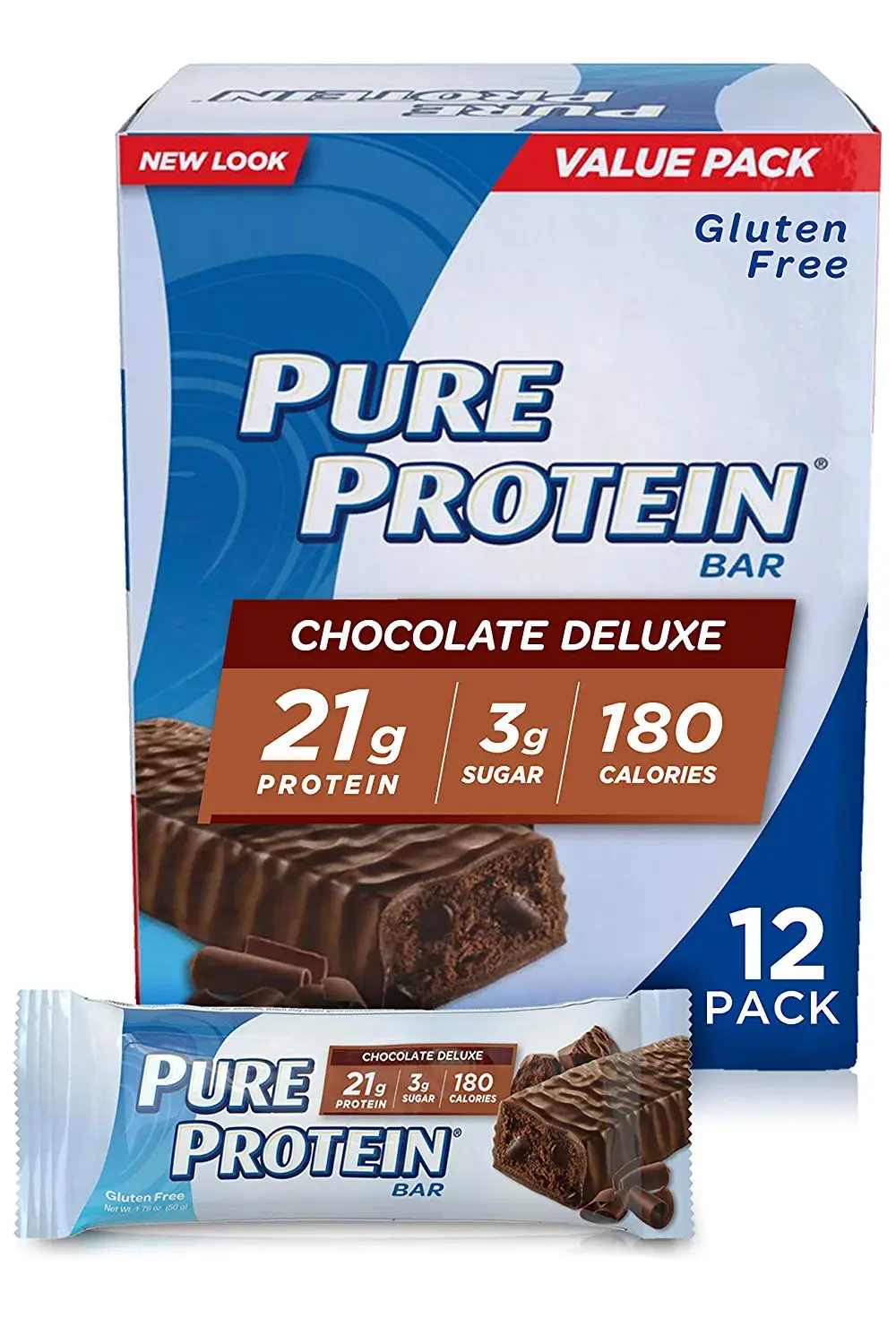 12-Count 1.76-Oz Pure Protein Bars: Choc Peanut Butter $13, Chocolate Deluxe