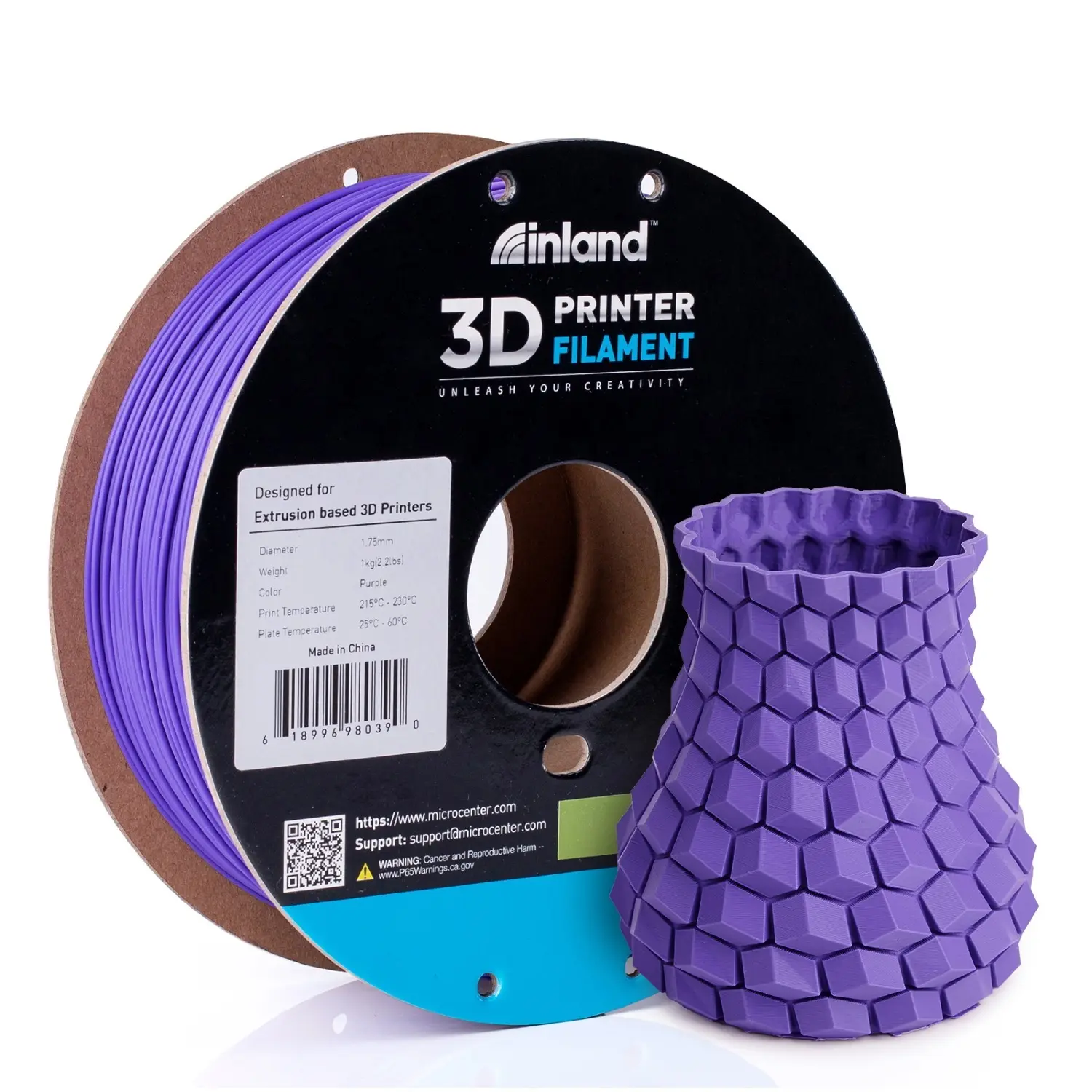 1kg 1.75mm Inland 3D Printer Filament Refill (Various Colors)