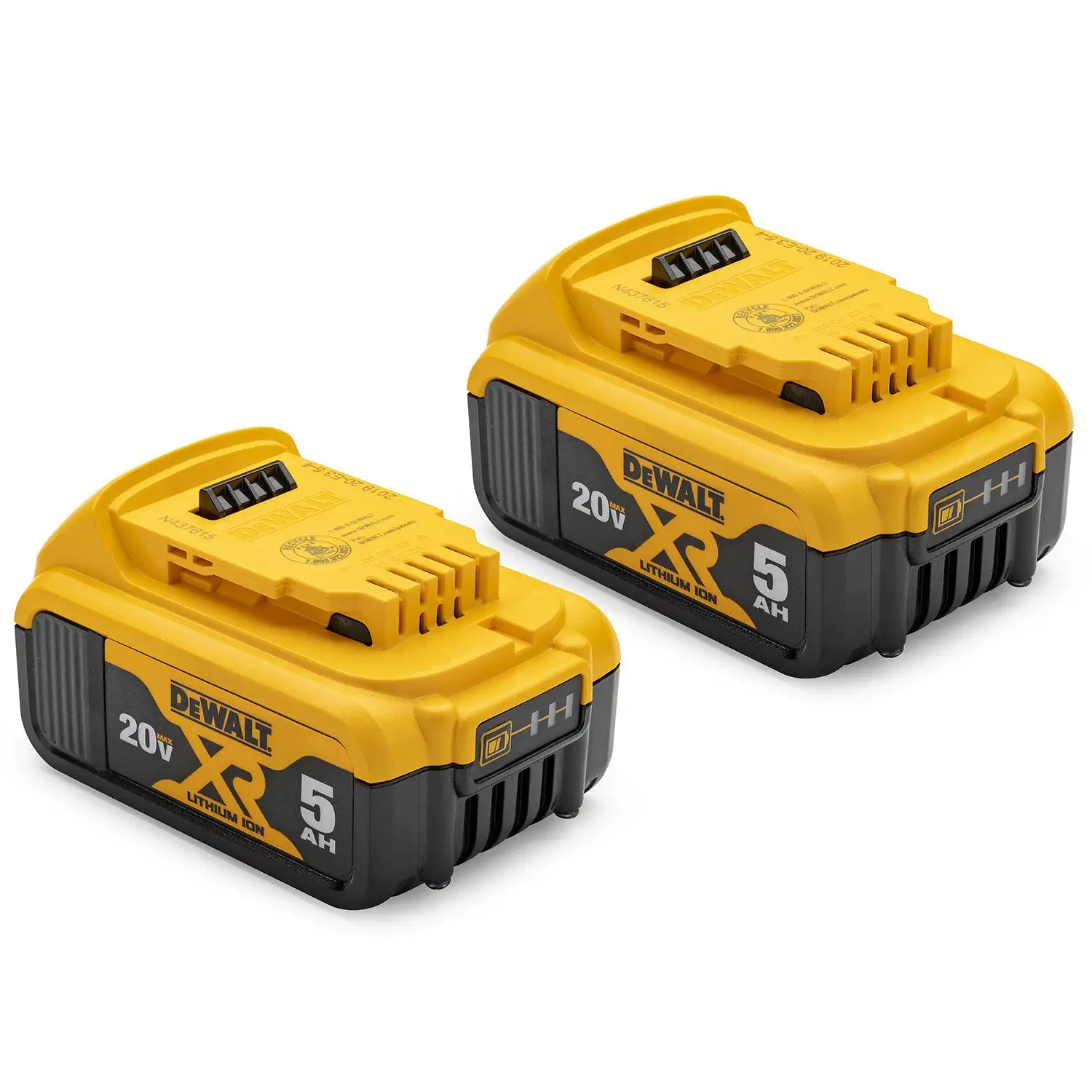 2-Pack DeWALT 20V Max Premium XR 5.0Ah Lithium Ion Batteries