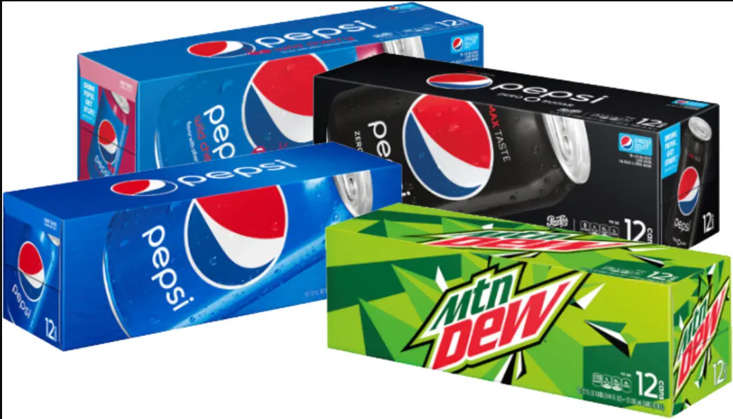 12-Pack 12-Oz Pepsi and Mountain Dew Soda