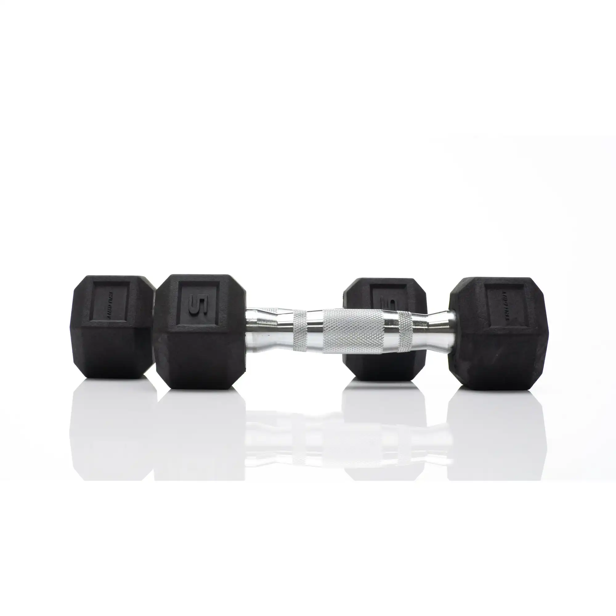 2-Count 5-Lb Tru Grit Fitness Rubber Hex Dumbbell
