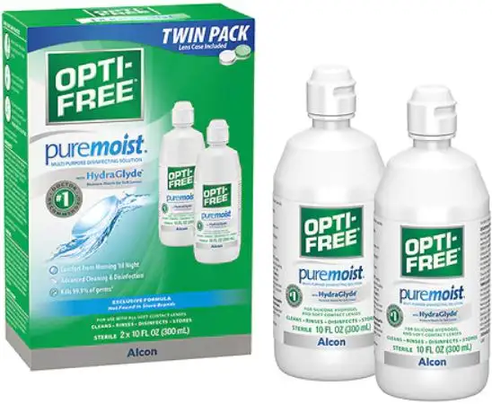 2-Pack 10oz. Opti-Free PureMoist MultiPurpose Disinfecting Contact Lens Solution