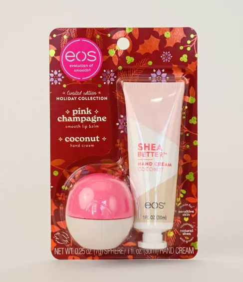 2-Pack Pink Champagne Lip Balm & Coconut Travel Hand Cream