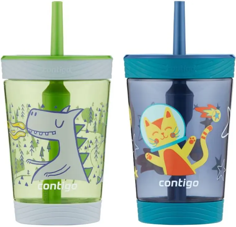 14-Oz Contigo Plastic Spill-Proof Kids' Tumbler with Straw (Various)