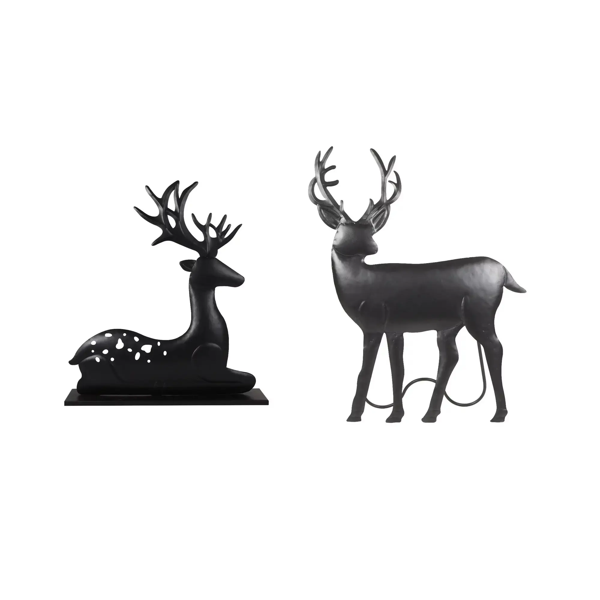 2-Pc Holiday Time Indoor/Outdoor Deer Silhouette Set (Black)