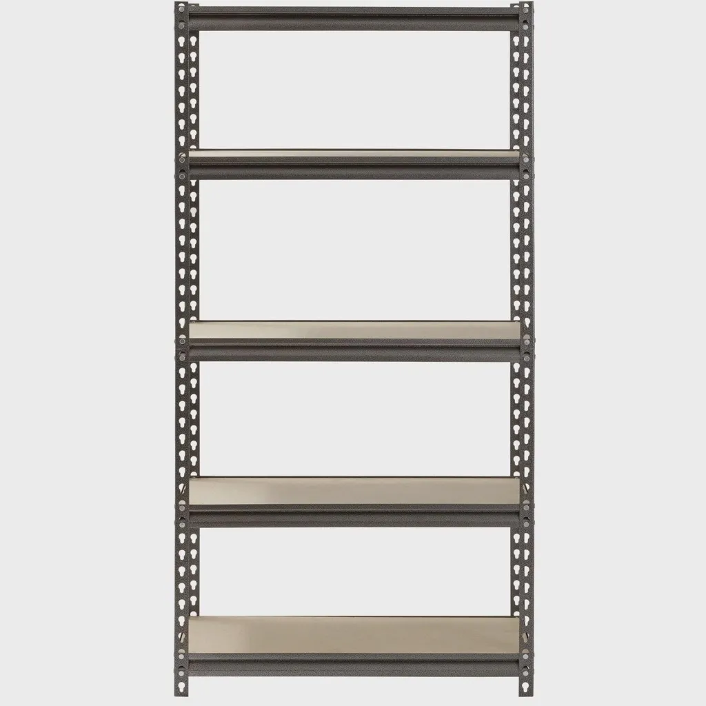 5-Shelf Muscle Rack Steel Freestanding Shelves (30"W x 12"D x 60"H, Silver)
