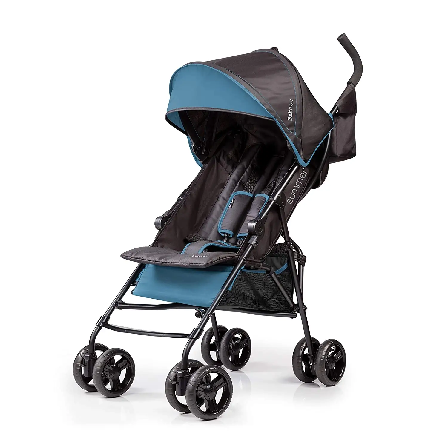 Summer Infant 3Dmini Convenience Stroller w/ Recline & Canopy (Blue/Black)
