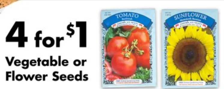 Dollar Tree Stores: Select Flower & Vegetable Seeds