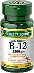 75-Count Nature’s Bounty Vitamin B12 2500 mcg Quick Dissolve Tablets