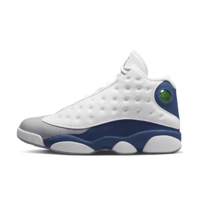 Air Jordan 13 Retro Shoe (Limited Sizes, White/French Blue/Light Steel Grey/Fire Red)