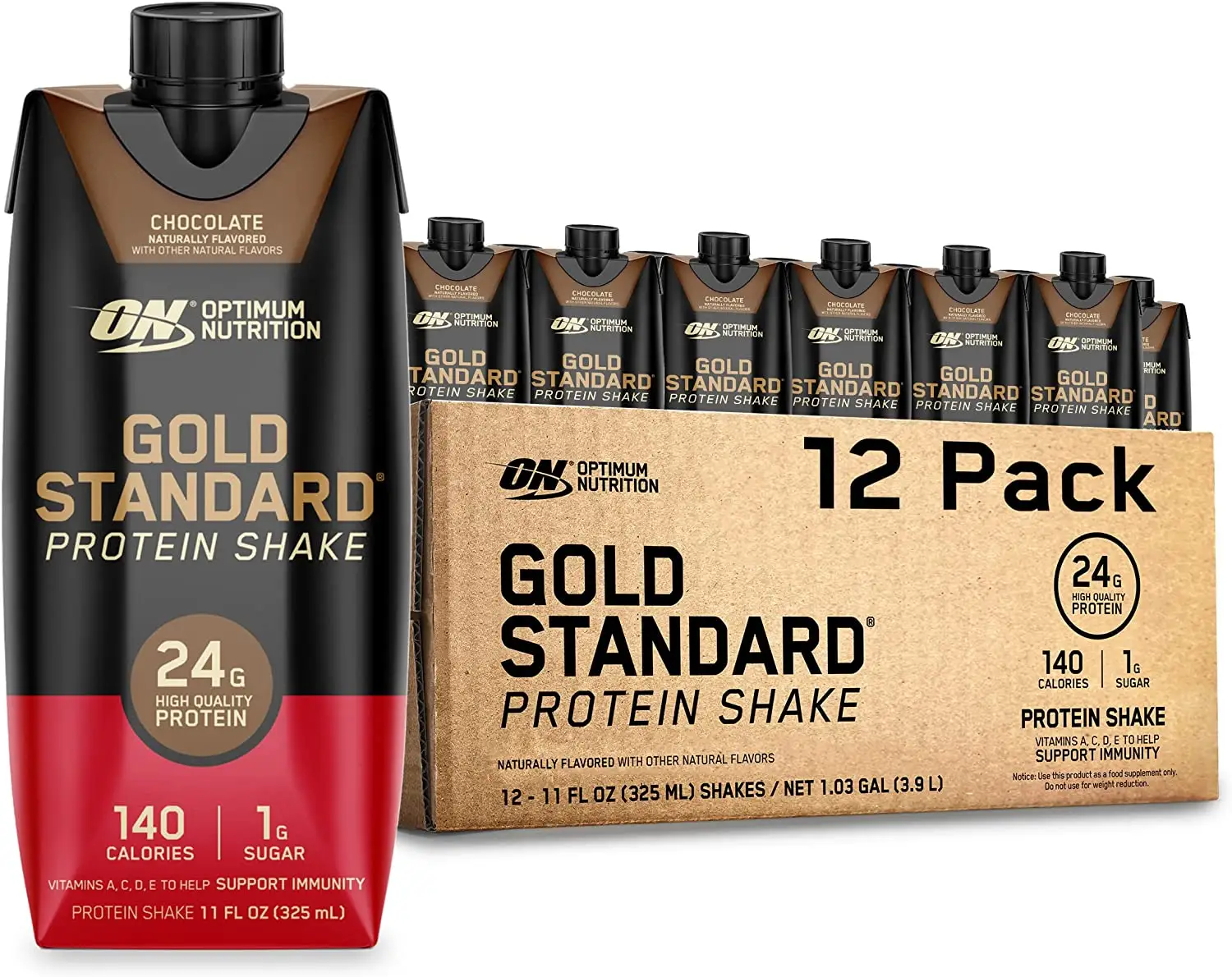 12-Count 11-Oz Optimum Nutrition Gold Standard Protein Shake