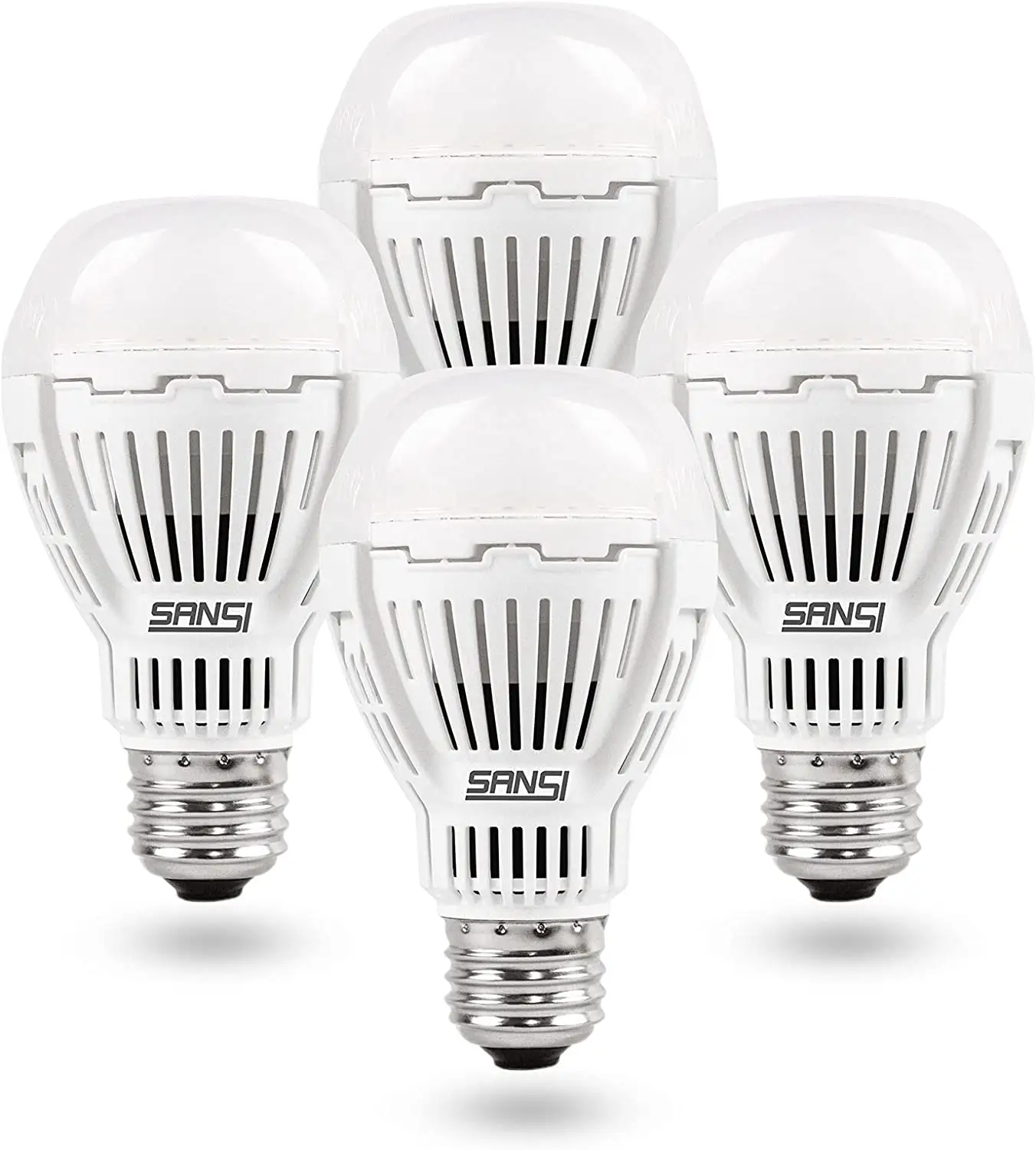 4-Pack Sansi 100W Equivalent LED Light Bulbs (Soft White, A19)