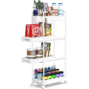 SpaceKeeper 4-Tier Slide-Out Drawer Rolling Storage Cart