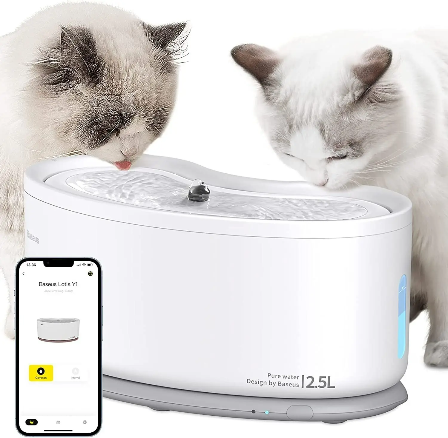 Baseus App-Controlled Cat Water Fountain w/ 84-Oz Water Capacity