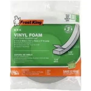 Frost King 1/4" x 17' Closed Cell Vinyl Foam WeatherSeal Tape