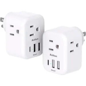 Addtam Multi-Plug Outlet Extender 2-Pack
