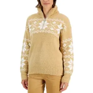 Style & Co. Women's Fairisle Quarter-Zip Sweater