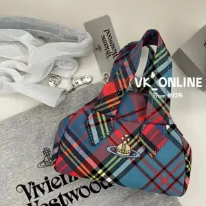 Vivienne Westwood 西太后 蓝格纹mini保龄球包