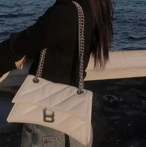 BALENCIAGA 巴黎世家 Crush 白色小号单肩包
