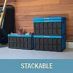 3-pk CleverMade 46L Collapsible Storage Bins with Lids
