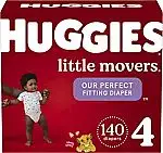 2 x 140 Count Huggies Little Movers Baby Diapers Size 4