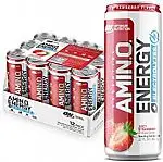 12-Pk Optimum Nutrition Amino Energy + Electrolytes Sparkling Hydration Drink Juicy Strawberry