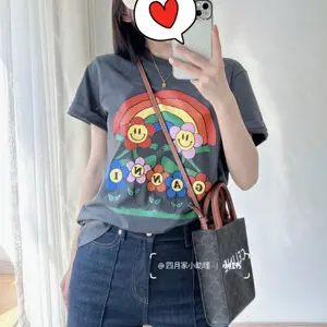 Ganni 23年新品彩虹印花T恤 两色