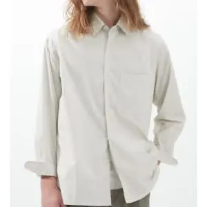 Uniqlo Men's Oversized Striped Button Down Long-Sleeve Shirt