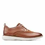 Clarks Men's Brantin Wing Brown Leather Oxford Sneaker Shoes