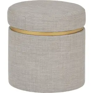 Amazon Brand Rivet Asher Round Upholstered Storage Ottoman