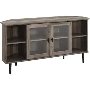 Walker Edison Modern Wood Corner Universal TV Stand