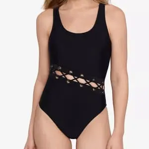 Salt + Cove Women's Laced Grommet One-Piece Swimsuit