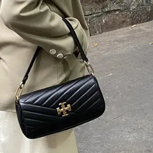 Tory Burch 汤丽柏琦Kira腋下法棍包 黑色