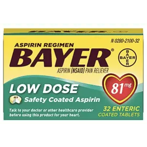 Aspirin Regimen Bayer 32-Count 81mg Tablets 5-Pack