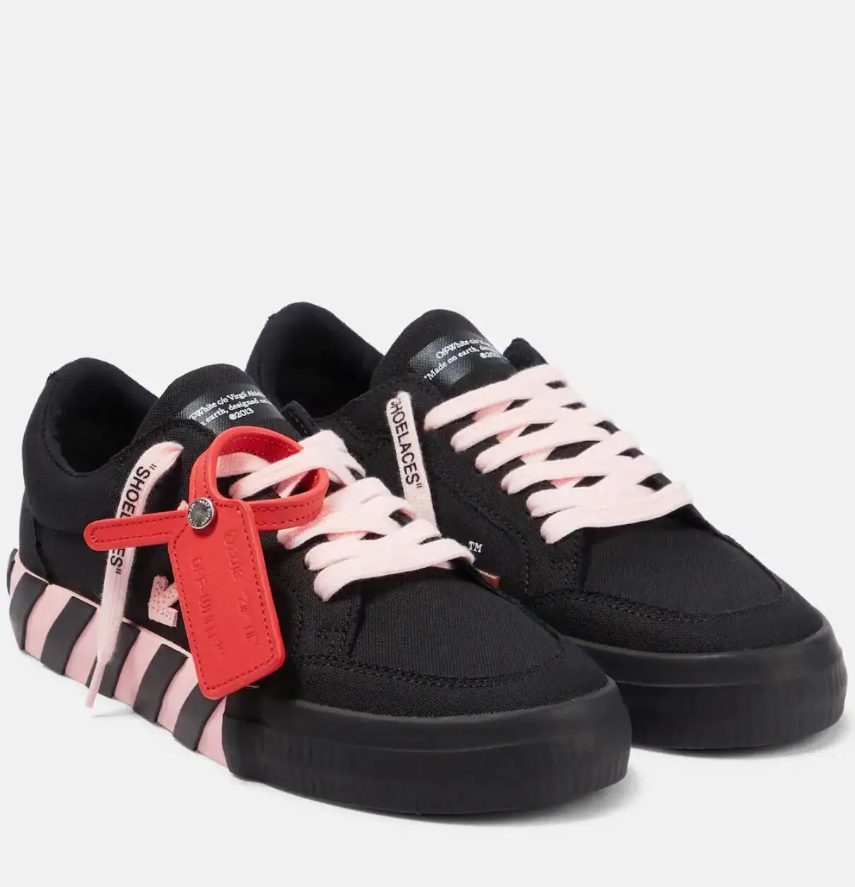 Off-White‮粉黑‬配色硫化鞋