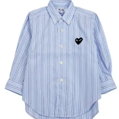 Comme Des Garcon 爱心蓝色条纹衬衫 童款