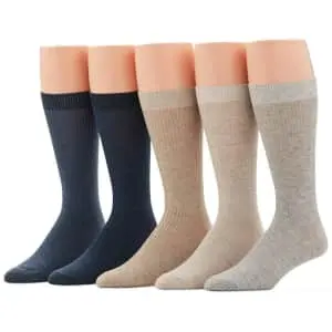 Perry Ellis Portfolio Men's Ribbed Crew Socks 5-Pack