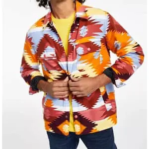 Sun + Stone Men's Tompkins Fleece-Lined Flannel Shirt Jacket