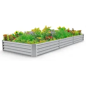 Land Guard 12x4-Foot Galvanized Raised Garden Bed Kit