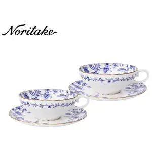 Noritake 则武 BLUE SORRENTINO 骨瓷杯碟套组 180ml*2组装 ‎P58043A/4562
