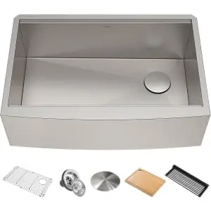 Kraus Kore 30" Farmhouse Apron Front Single Bowl Stainless Steel Kitchen Sink