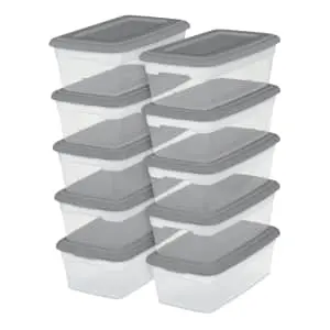 Sterilite Set 10-quart Clear Plastic Storage Box 10-Pack