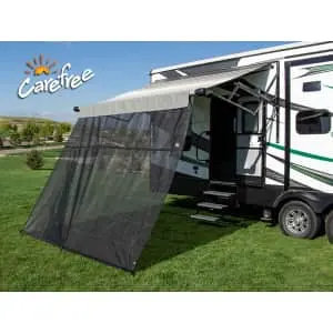 Carefree Black 13' x 8' Drop RV Awning with EZ Zip Blocker