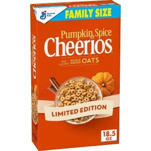Cheerios Pumpkin Spice Breakfast Cereal Family Size 18.5-oz Box