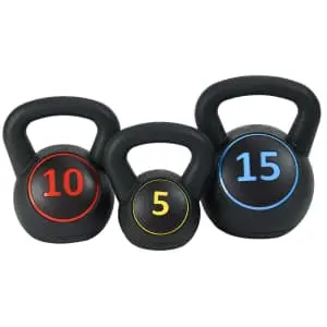 BalanceFrom Wide Grip 3-Piece Kettlebell Weight Set