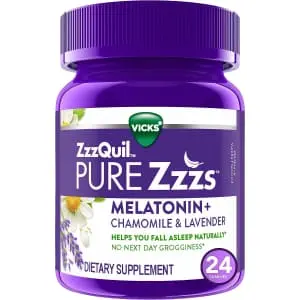 Vicks ZzzQuil Pure Zzzs Melatonin Sleep Aid Gummy 24-Count Bottle