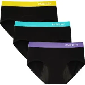 Innersy Women's Postpartum Mid-Low Waisted Cotton Panties 3-Pack