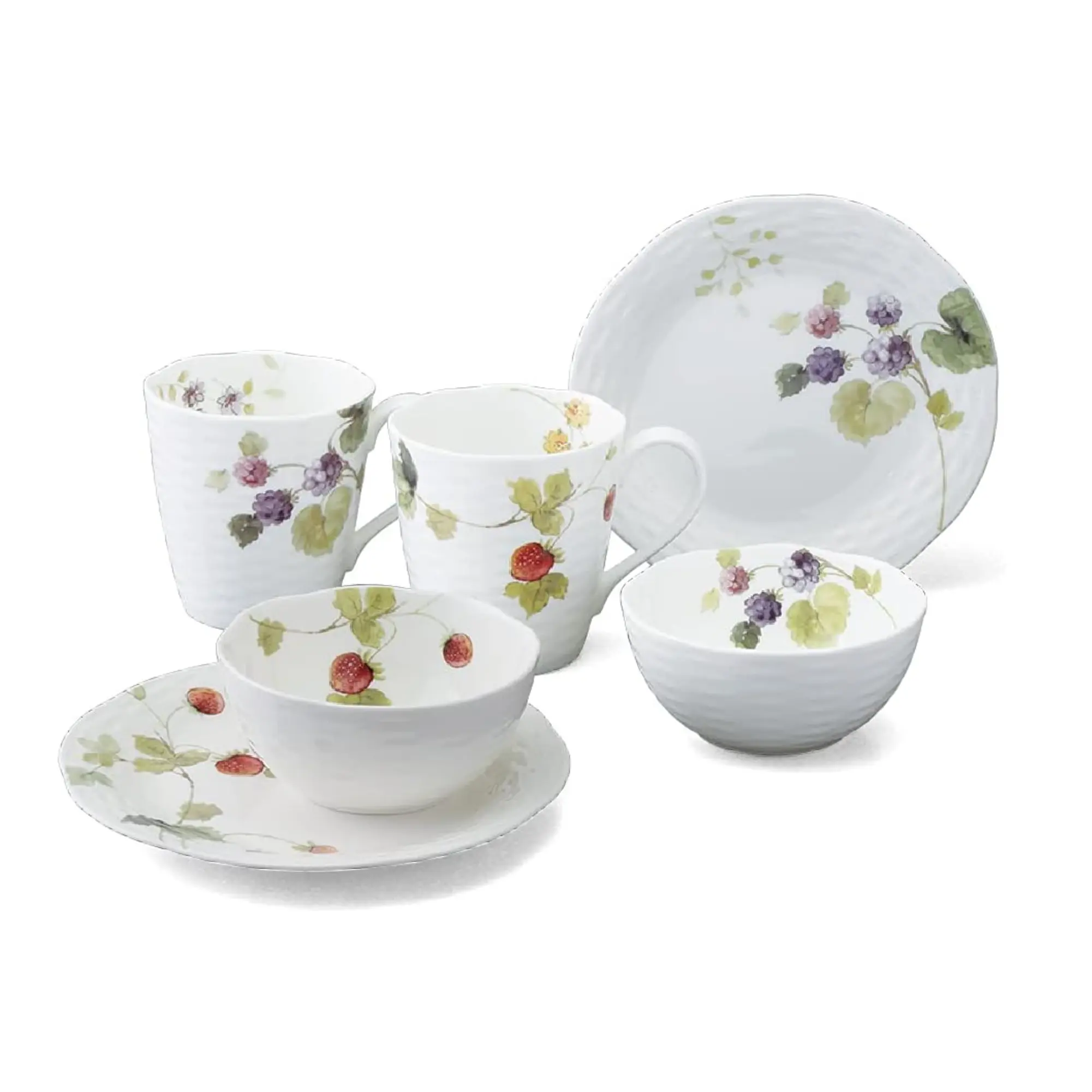 Narumi 鸣海 露西花园 骨瓷碗盘杯6件装 96011-23336P