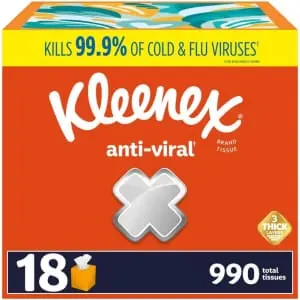 Kleenex Anti-Viral Facial Tissues Box 18-Pack
